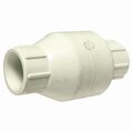 Midland Metal InLine Spring Check Valve, 112 Nominal, Socket, 200 psi at 77 deg F, PVC Body 940329